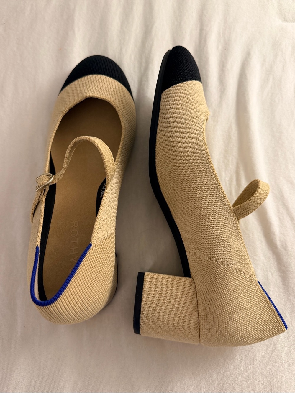 Rothy's Mary Jane Heels (8.5, Cream Cap Toe) - Picture 4 of 12